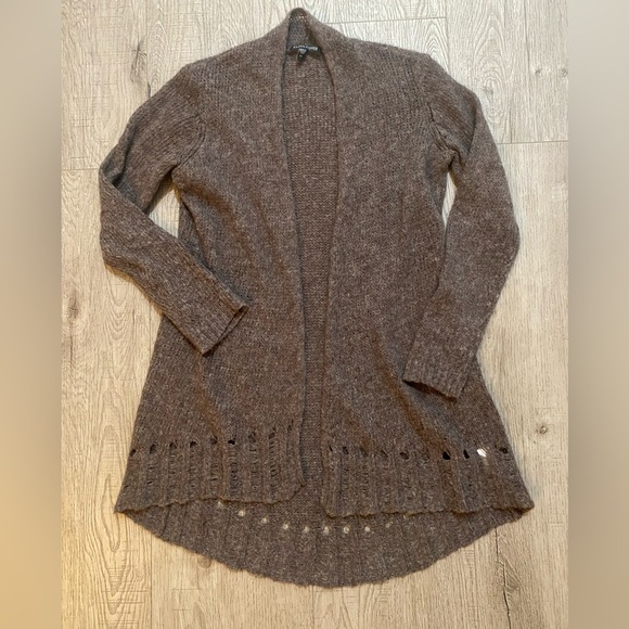 Eileen Fisher Alpaca Wool And Wool Blend Long Duster Cardigan Sweater, XS - Picture 2 of 7